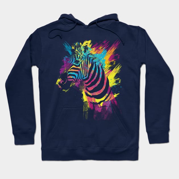 Zebra Splatters Hoodie by Olechka